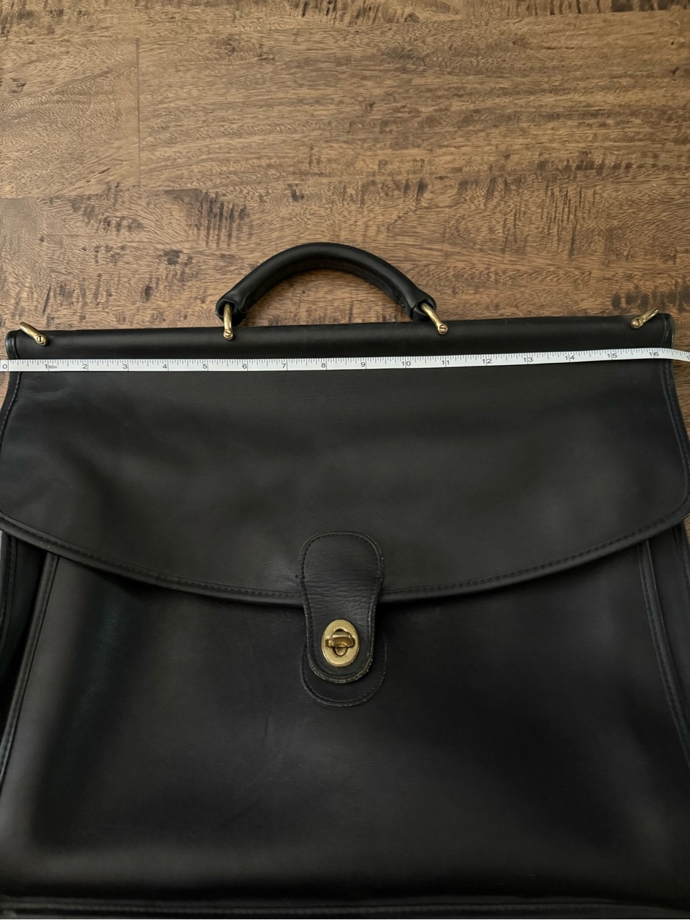 Vintage Coach Black Leather Top Handle Briefcase - Picture 7 of 13